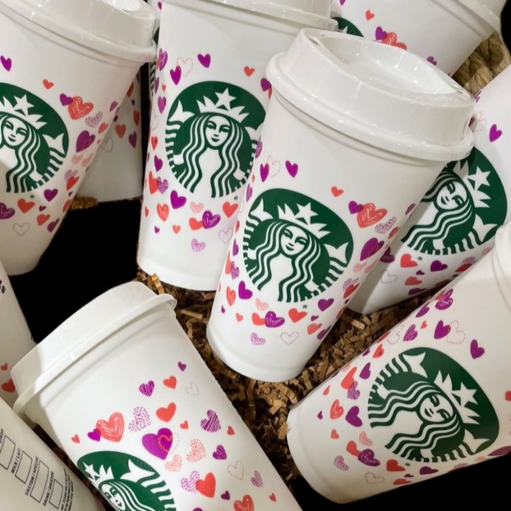 Starbucks 2022 Valentine’s Reusable Color Changing Plastic Hot Cup with …